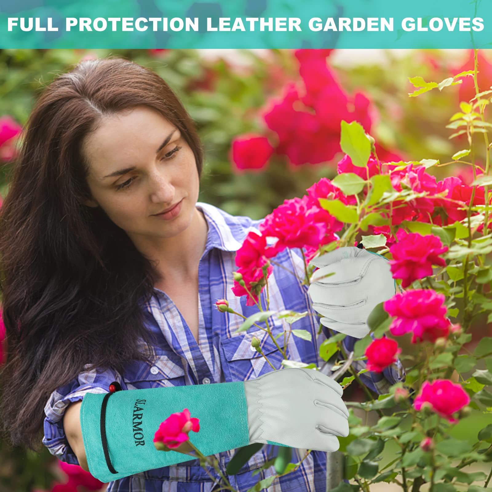 SLARMOR comfortable, flexible gardening gloves support precise planting and weeding tasks