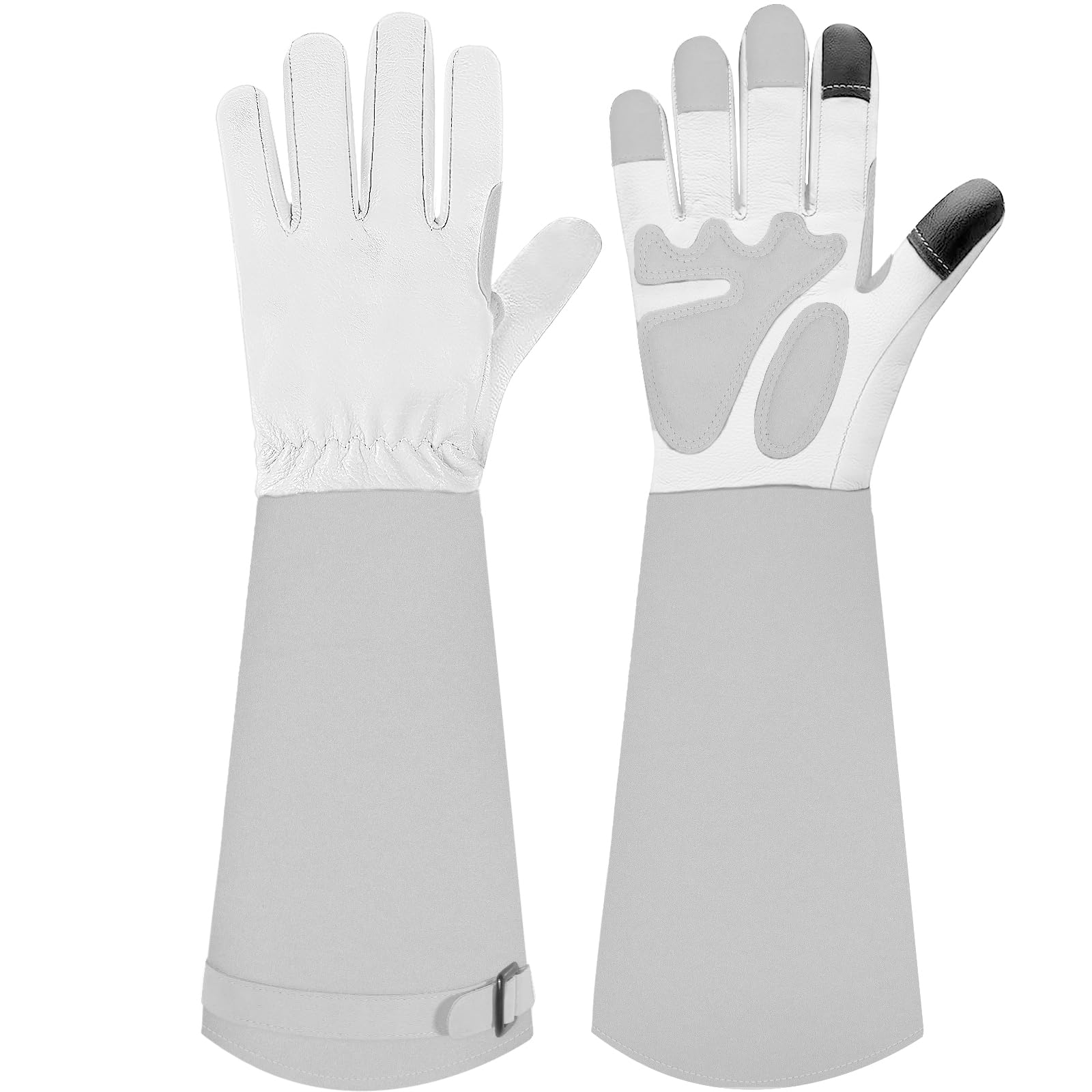 SLARMOR long gardening gloves with elbow gauntlet for extended protection while pruning