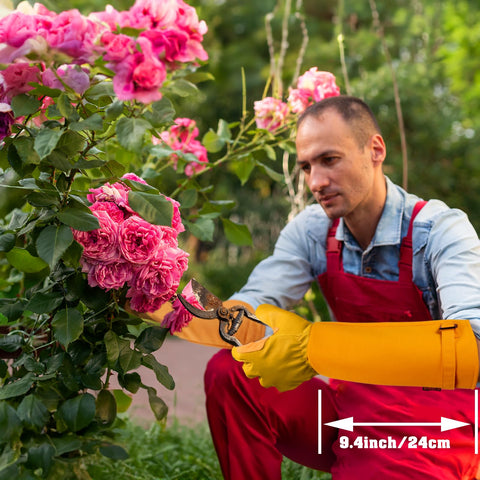 SLARMOR long gardening gloves ergonomic thumb for a secure grip