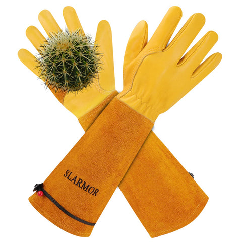 SLARMOR long gardening gloves with thorn-proof palm for pruning tasks