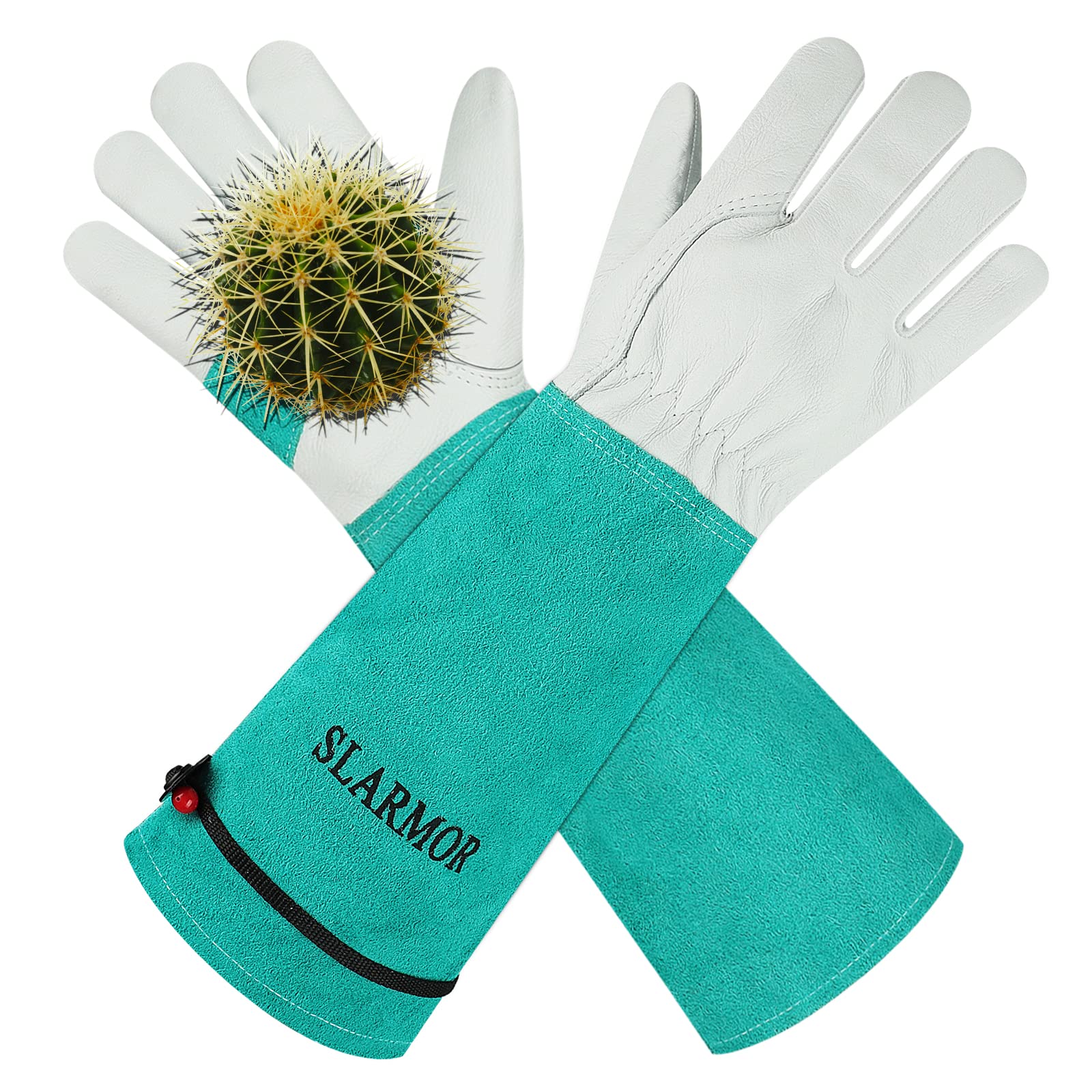 SLARMOR long gardening gloves for rose pruning with thorn protection and dexterous grip