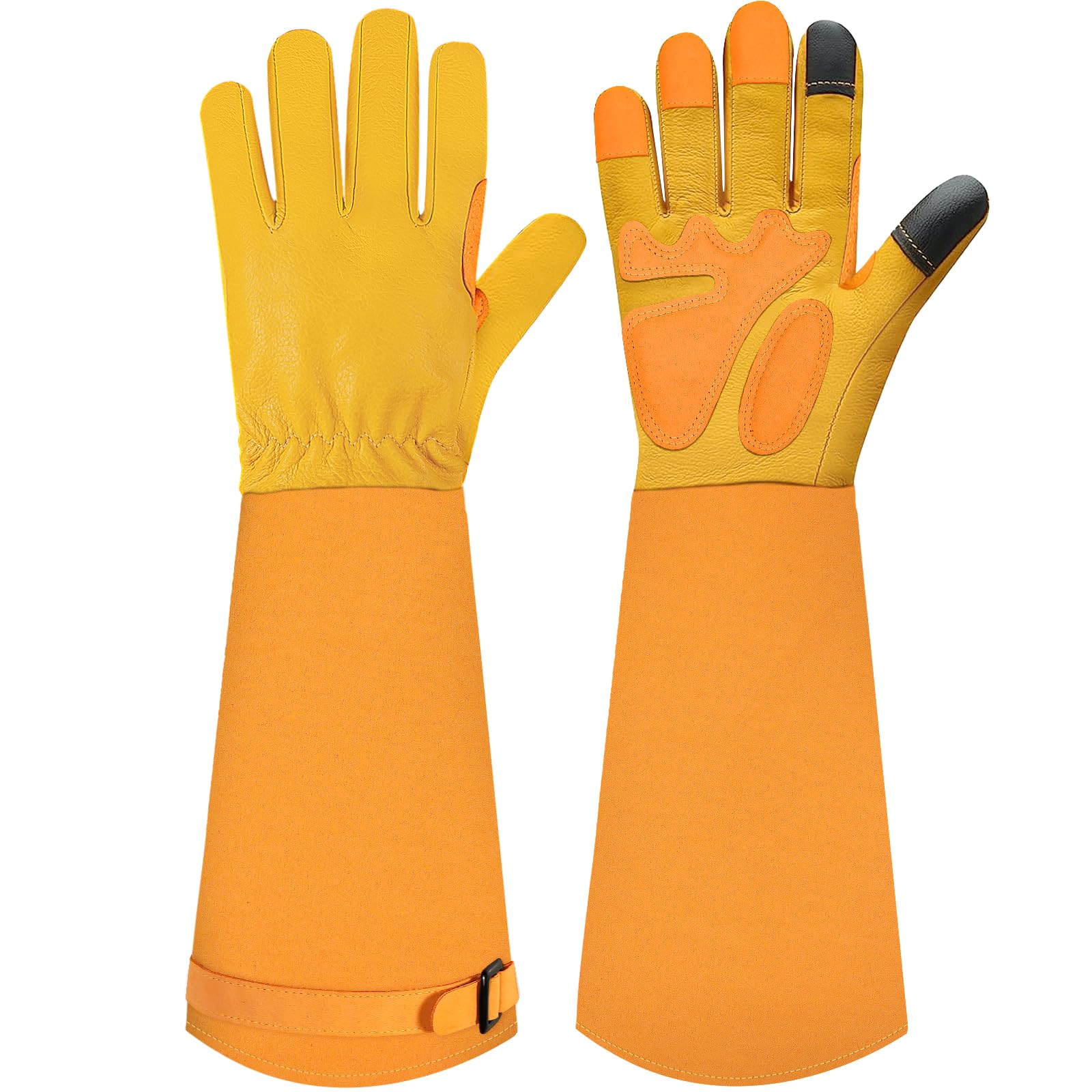 SLARMOR long gardening gloves with thorn-proof protection for rose pruning.