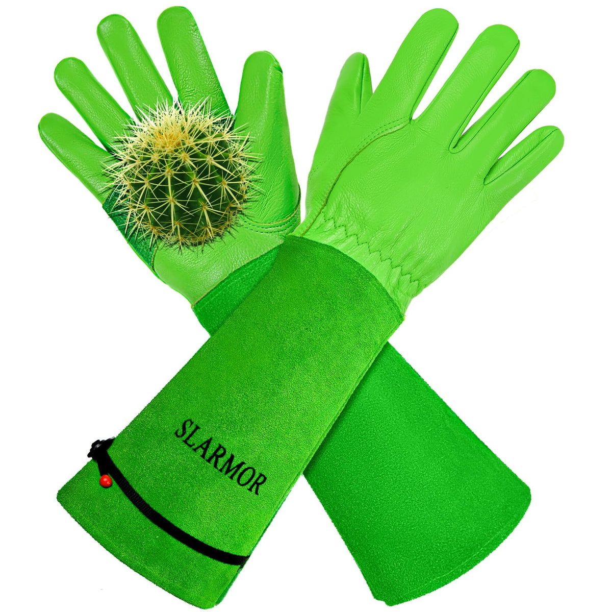 SLARMOR long gardening gloves with thorn-proof protection for safe rose pruning