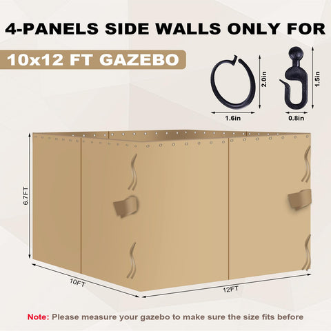 Slashome four-panel set for easy replacement and flexible gazebo configuration