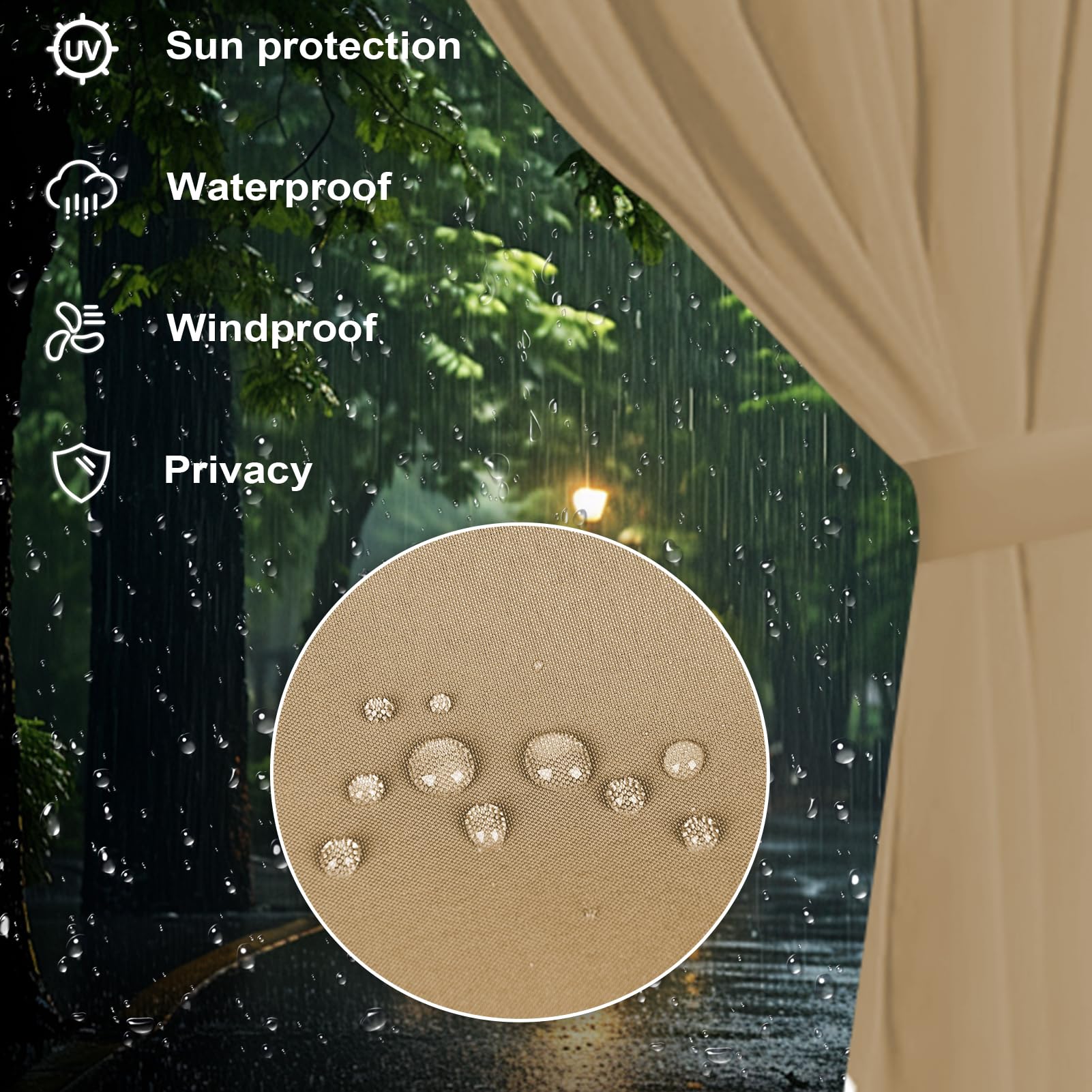 Slashome garden patio gazebo curtains ideal for yard gatherings