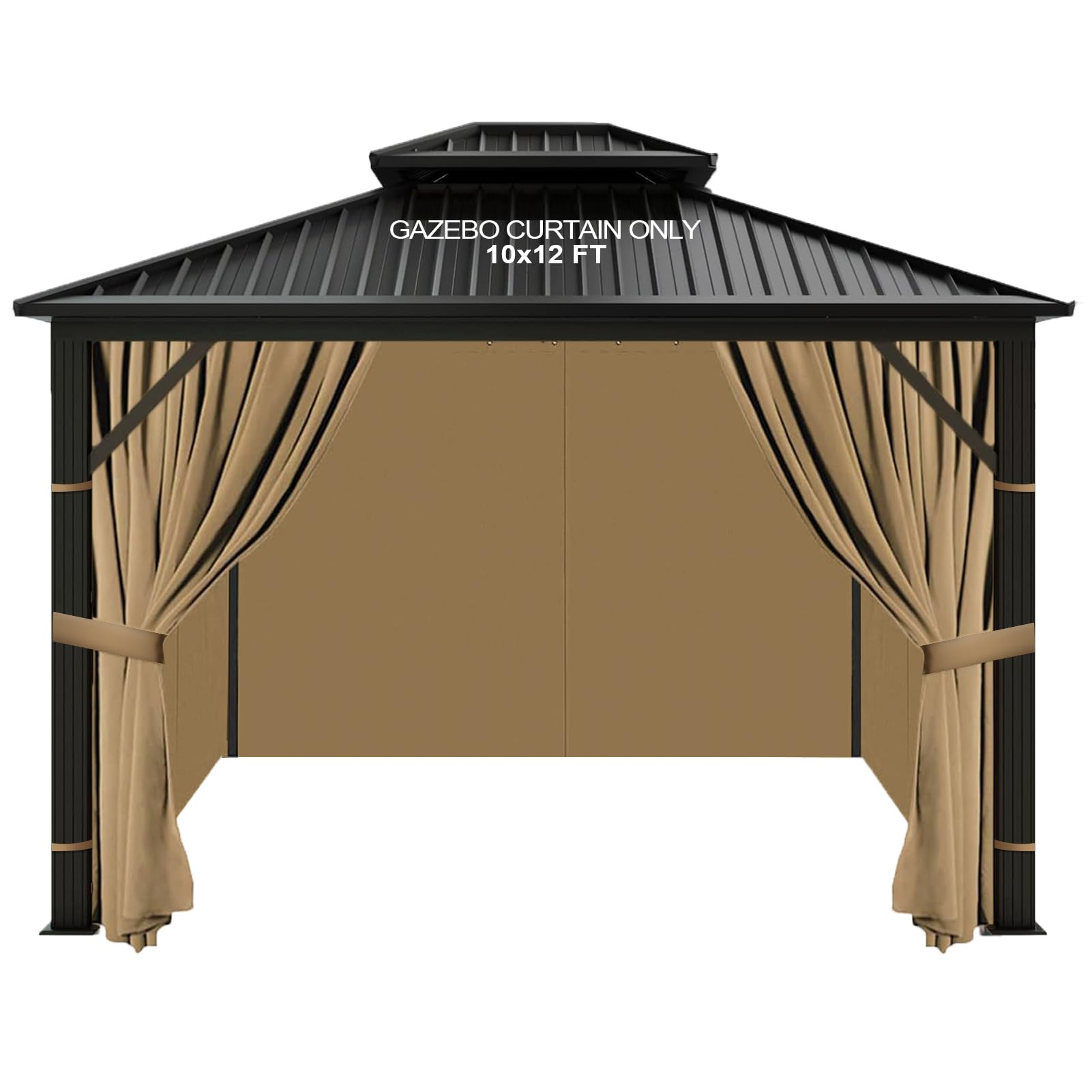 Slashome gazebo curtains 10x12 outdoor waterproof khaki for durable outdoor shade