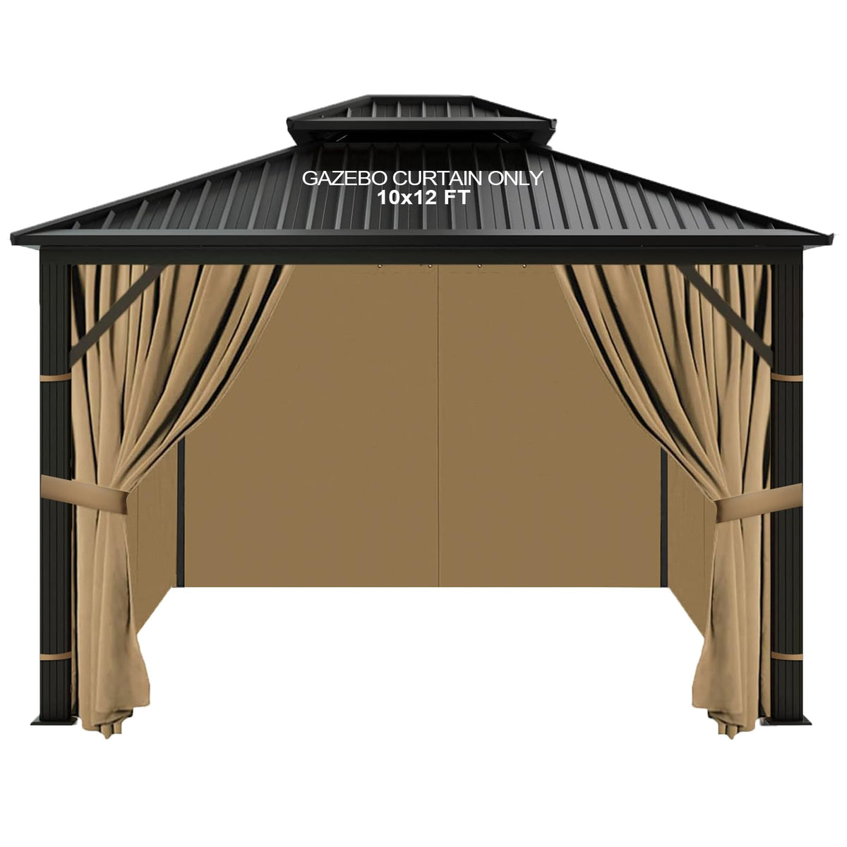 Slashome gazebo curtains 10x12 outdoor waterproof khaki for durable outdoor shade