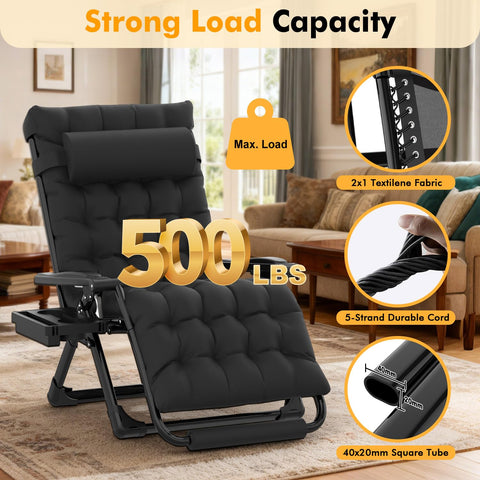 Slendor durable aluminum tube frame supports up to 500 pounds.