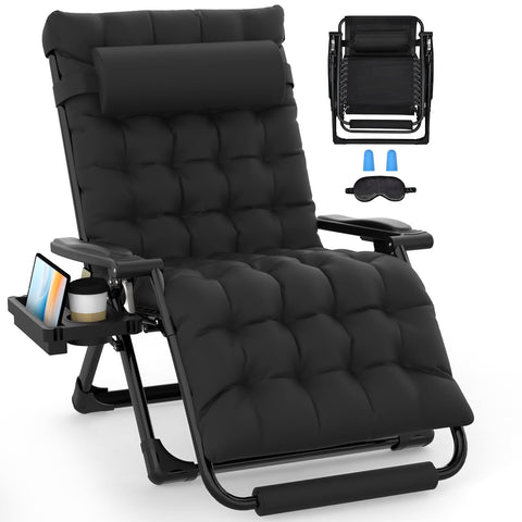 Slendor oversized zero gravity chair with 33-inch width for comfortable outdoor lounging.