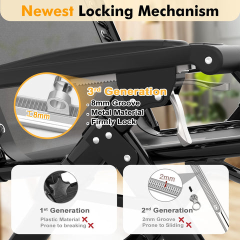 Slendor padded seat with bungee suspension provides flexible support.