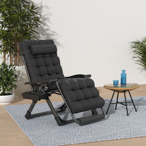 Slendor XXL outdoor recliner shown reclined for relaxed backyard seating.