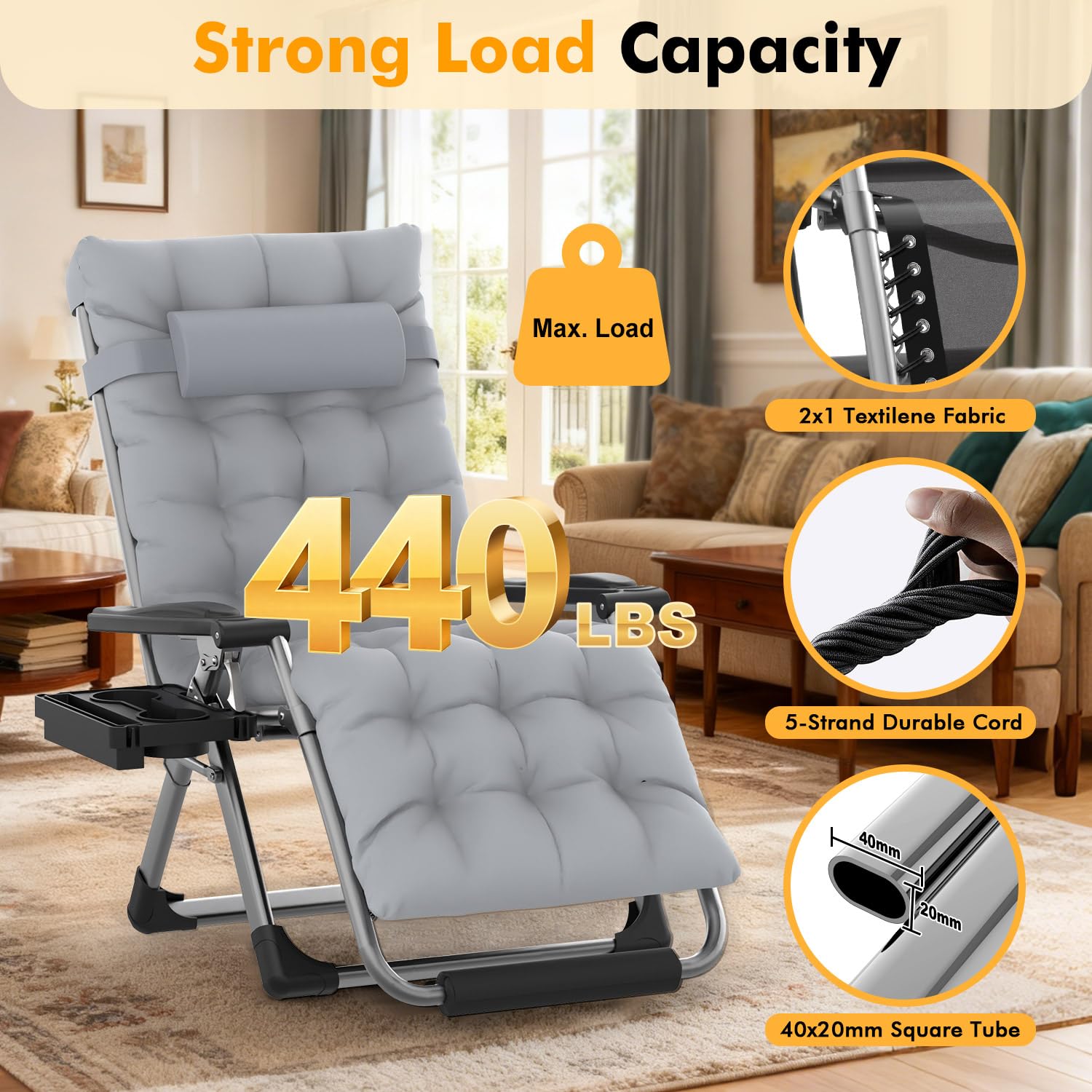 Slendor Zero Gravity Chair XL foldable portable design for travel
