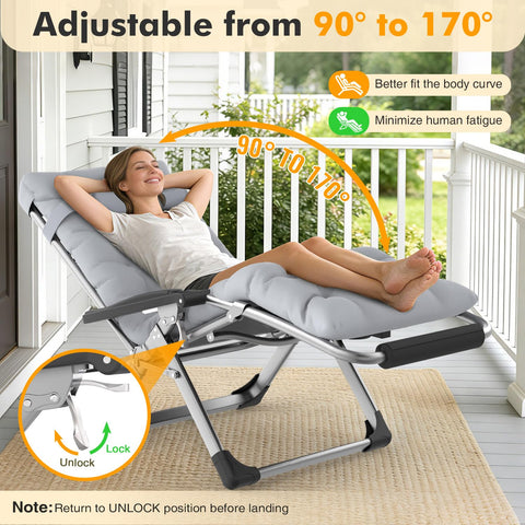 Slendor Zero Gravity Chair XL triangular frame adds stability