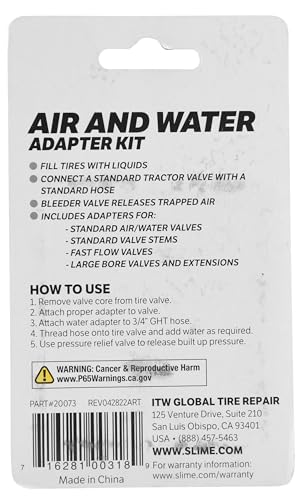 Slime valve stem adapter ensuring snug fit for all valve types.