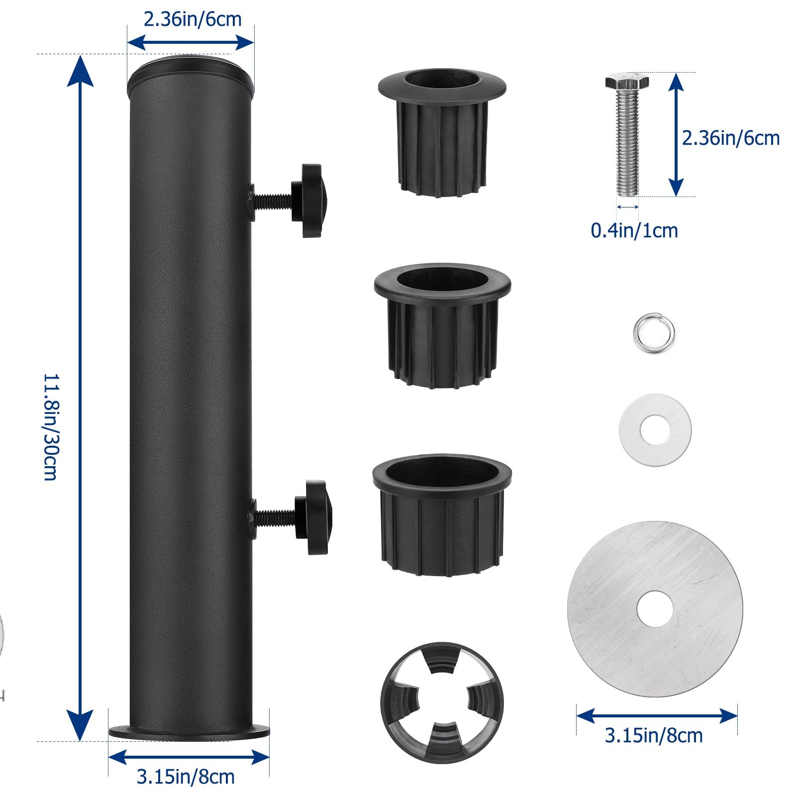 SLIIMU stainless steel tube base shows rugged construction for windier days.