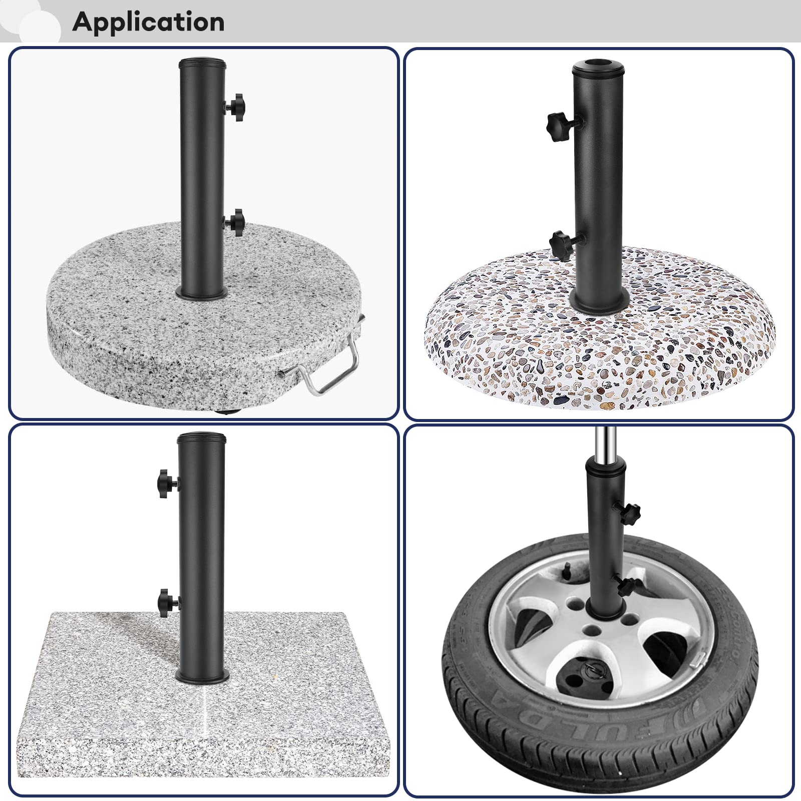 SLIIMU umbrella-tube-mount kit includes sleeves, nails, and rings for quick setup.