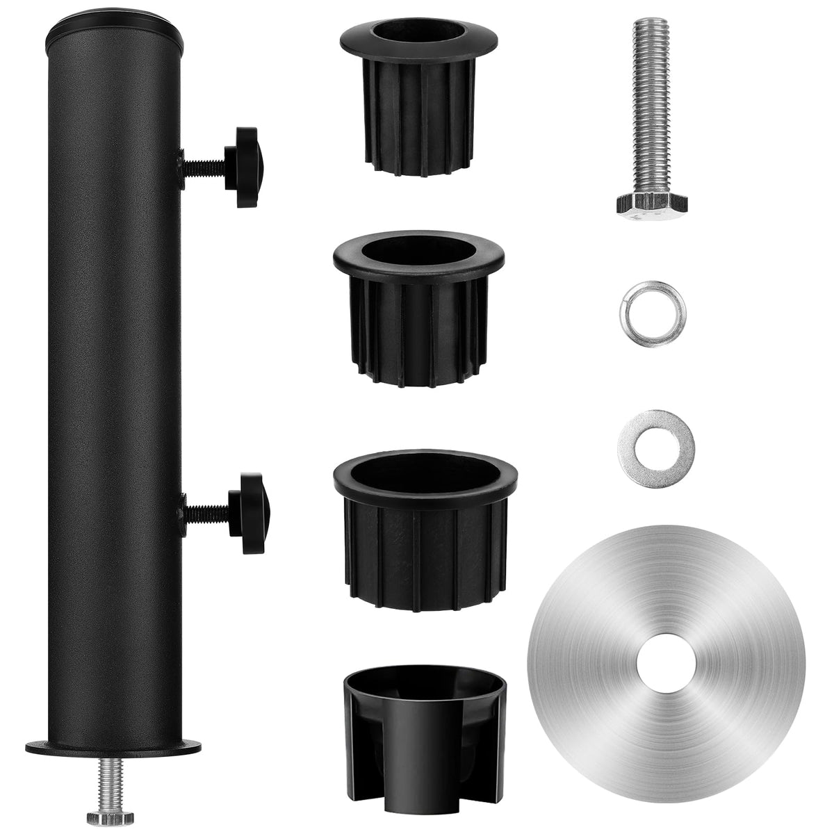 SLIIMU universal granite umbrella stand base for outdoor patios enhances stability.