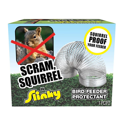 Slinky Scram-Squirrel enhances birdwatching by reducing seed waste
