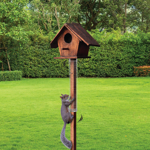 Slinky Scram-Squirrel hangs naturally to guard bird seed