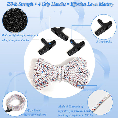 Ergonomic handle provides comfortable grip for easy pulling