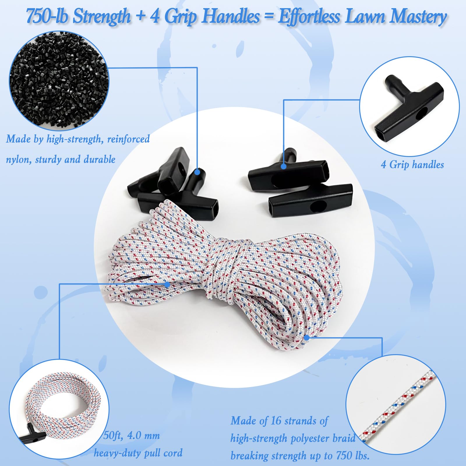 Slinvilopa pull cord handles attached for durable grip during pulls