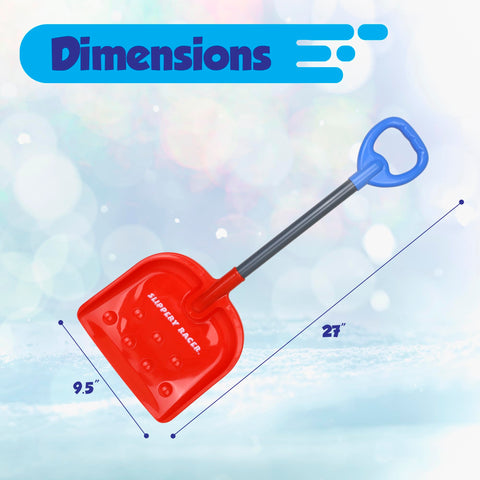 Slippery Racer 27-inch snow shovel showing lightweight design for kids