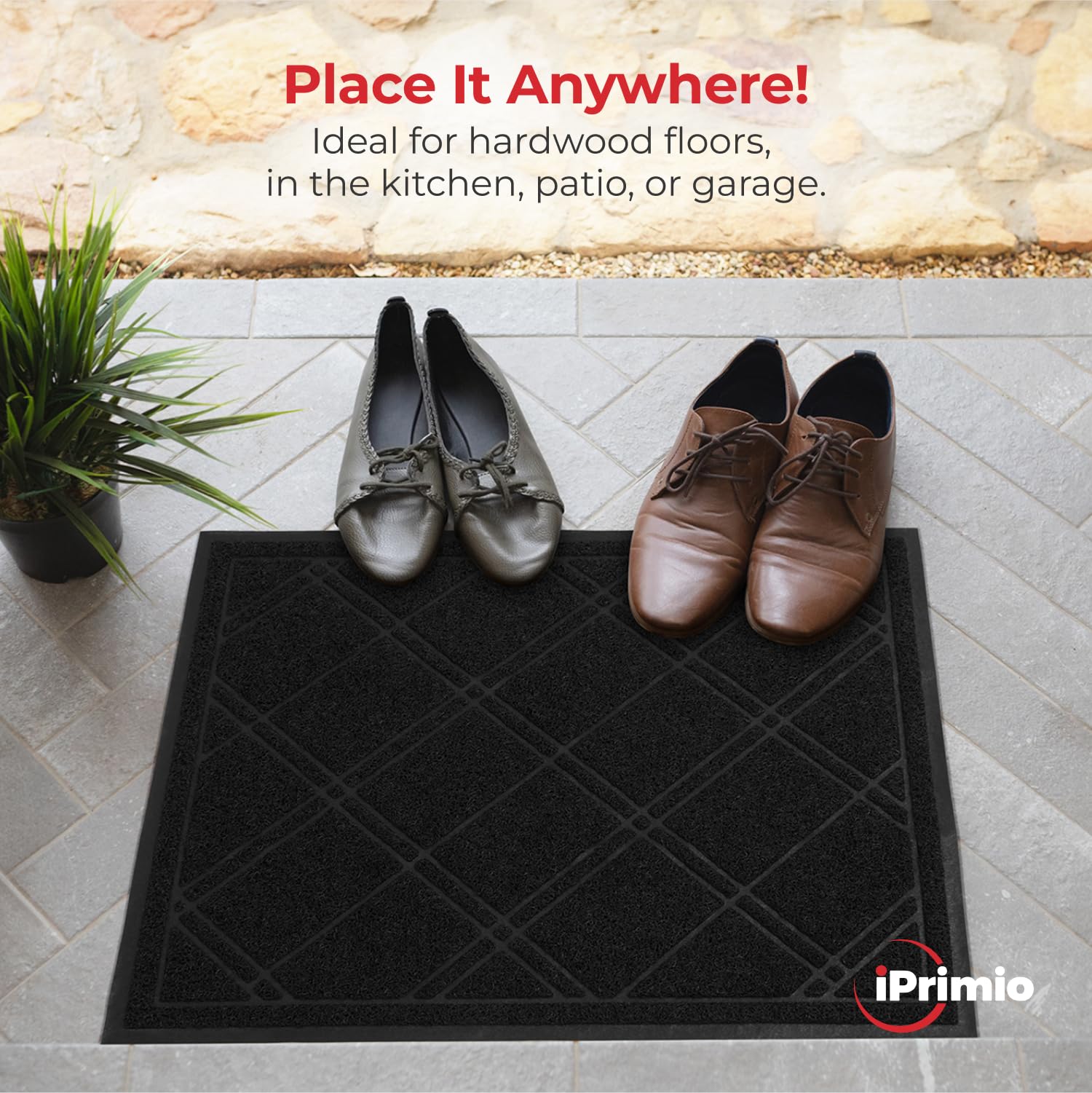 SlipToGrip easy-clean entry mat rinses clean after messy days.