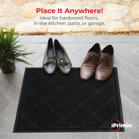 SlipToGrip easy-clean entry mat rinses clean after messy days.
