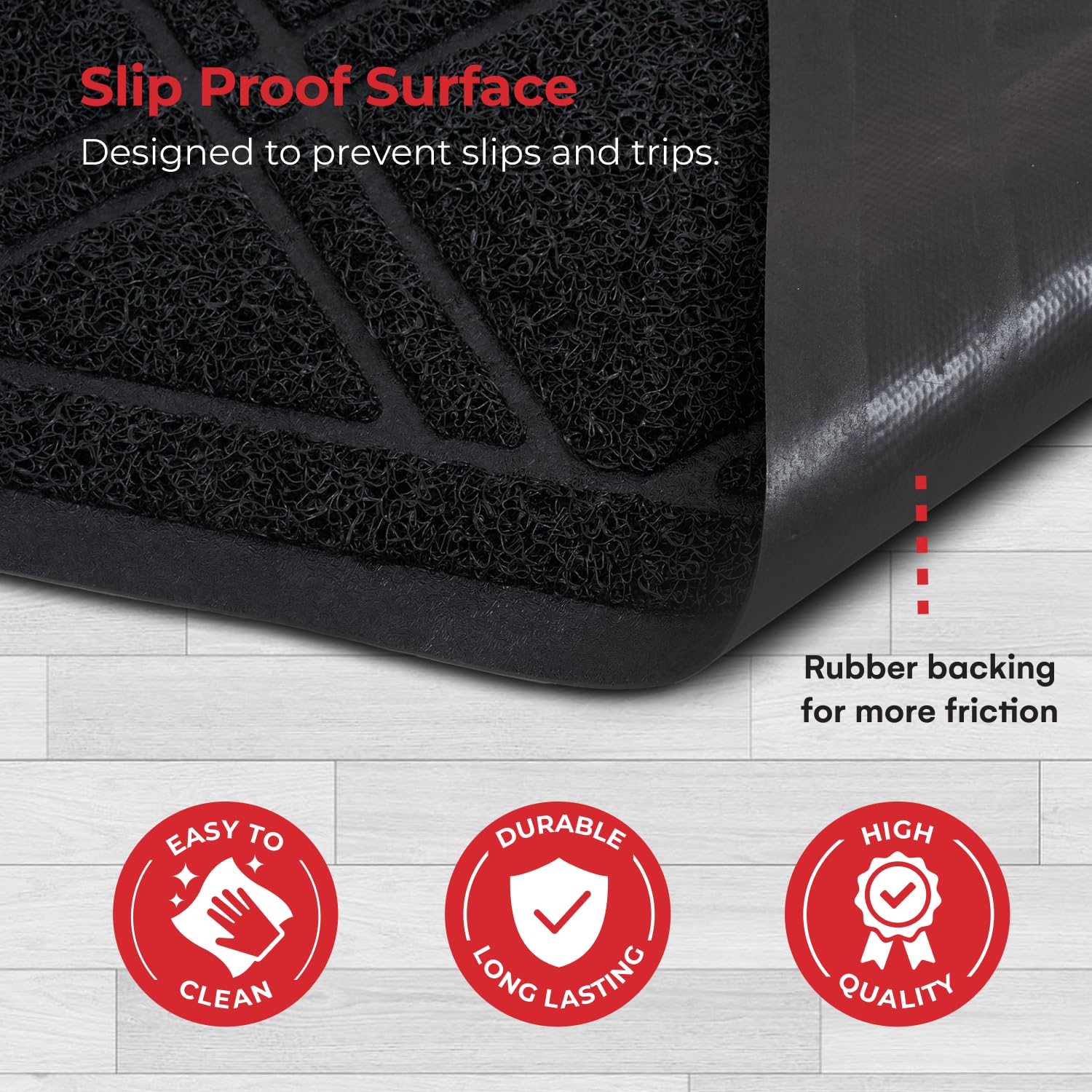 SlipToGrip garage-entry plaid mat helps keep interiors tidy.