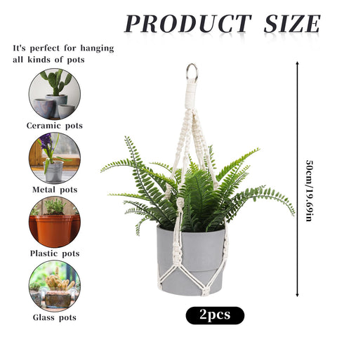 Sliverdew indoor outdoor plant holder with four leg strings for flexible sizing