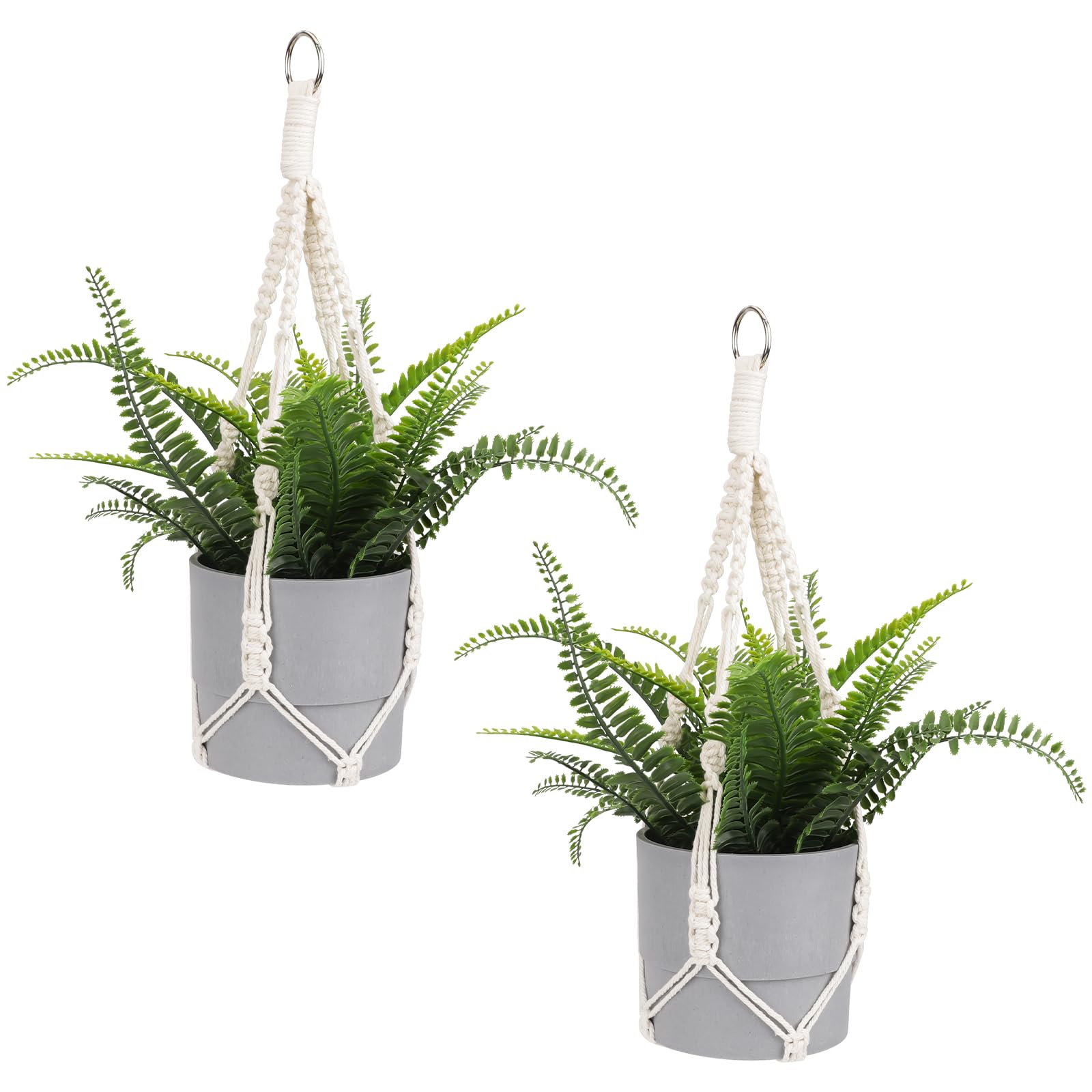 Sliverdew macrame plant hanger ivory 50cm for versatile indoor display