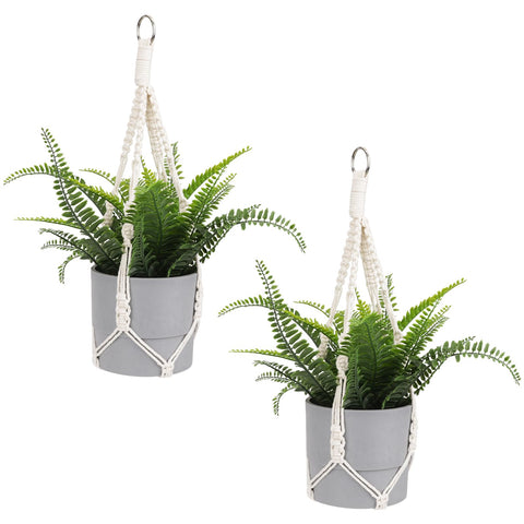 Sliverdew macrame plant hanger ivory 50cm for versatile indoor display