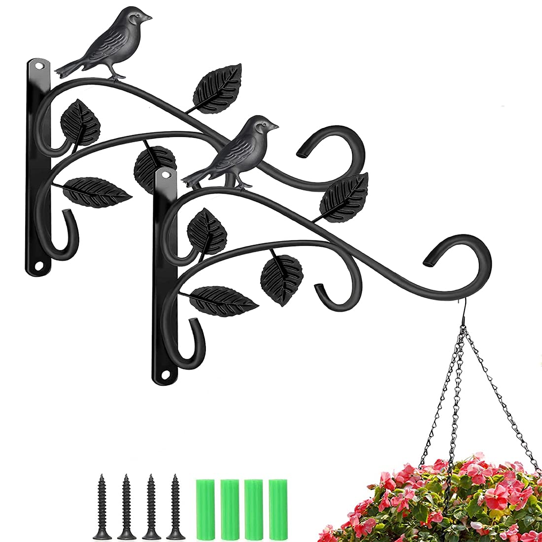 SLL 2Pack hanging bracket supports heavy pots on walls for outdoor gardens