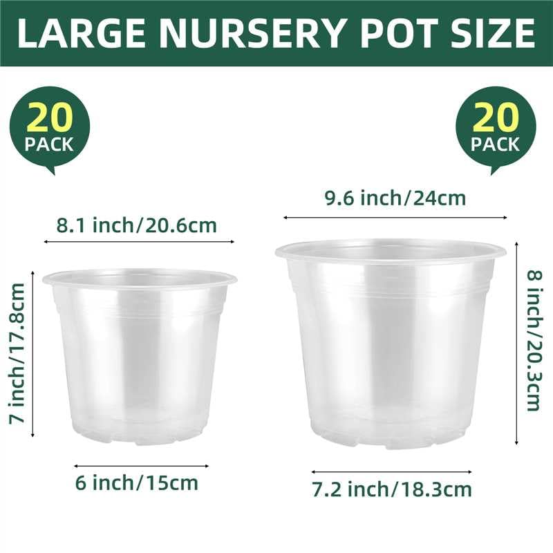 SLMKHHU clear 10-inch nursery pot enabling larger transplants with room for roots.