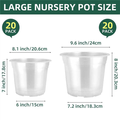 SLMKHHU clear 10-inch nursery pot enabling larger transplants with room for roots.
