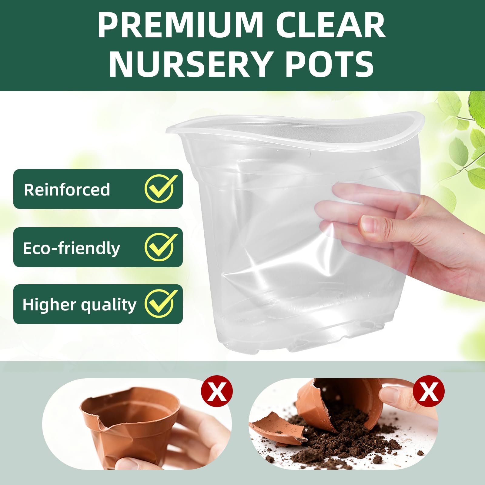 SLMKHHU clear root-monitoring pot highlighting visibility of root growth.