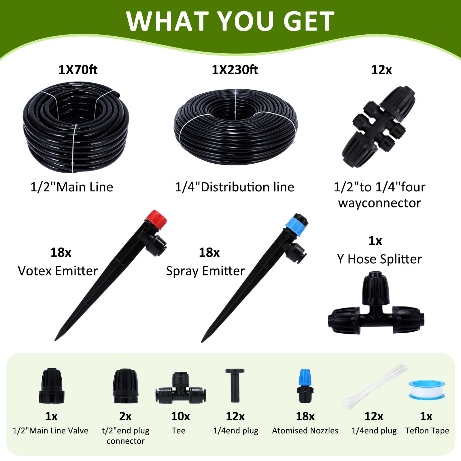 SLMKHHU main tubing 70ft half inch for flexible irrigation