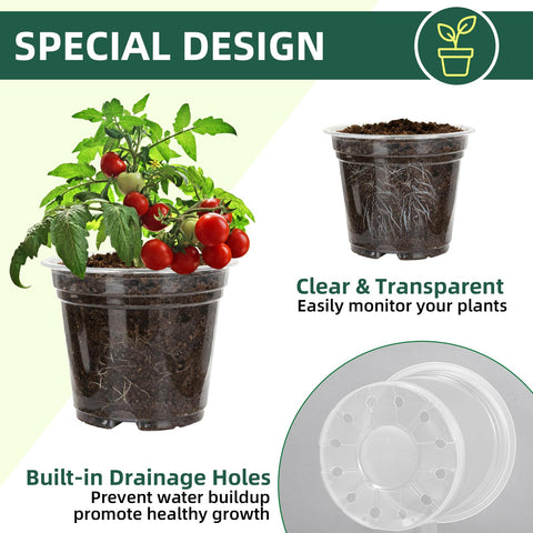 SLMKHHU nursery pots with drainage holes to prevent overwatering and promote air flow.