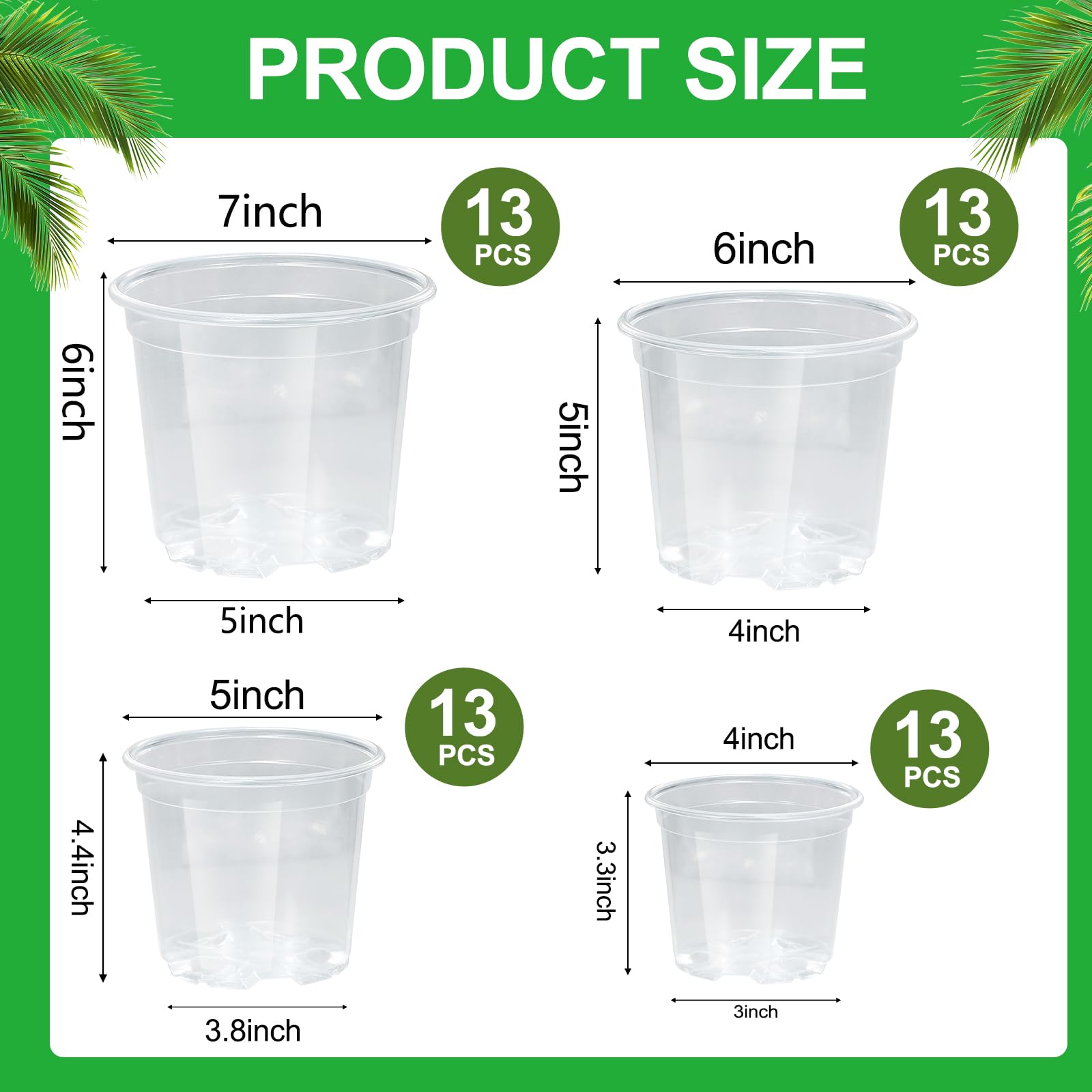 SLMKHHU clear 5 inch nursery pot supports healthy root development with drainage.