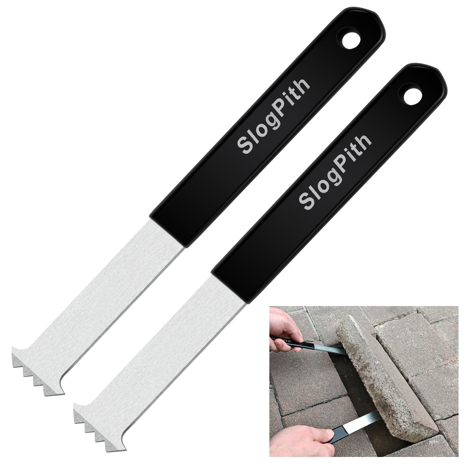 SlogPith paver removal tool lifting a sunken paver for replacement