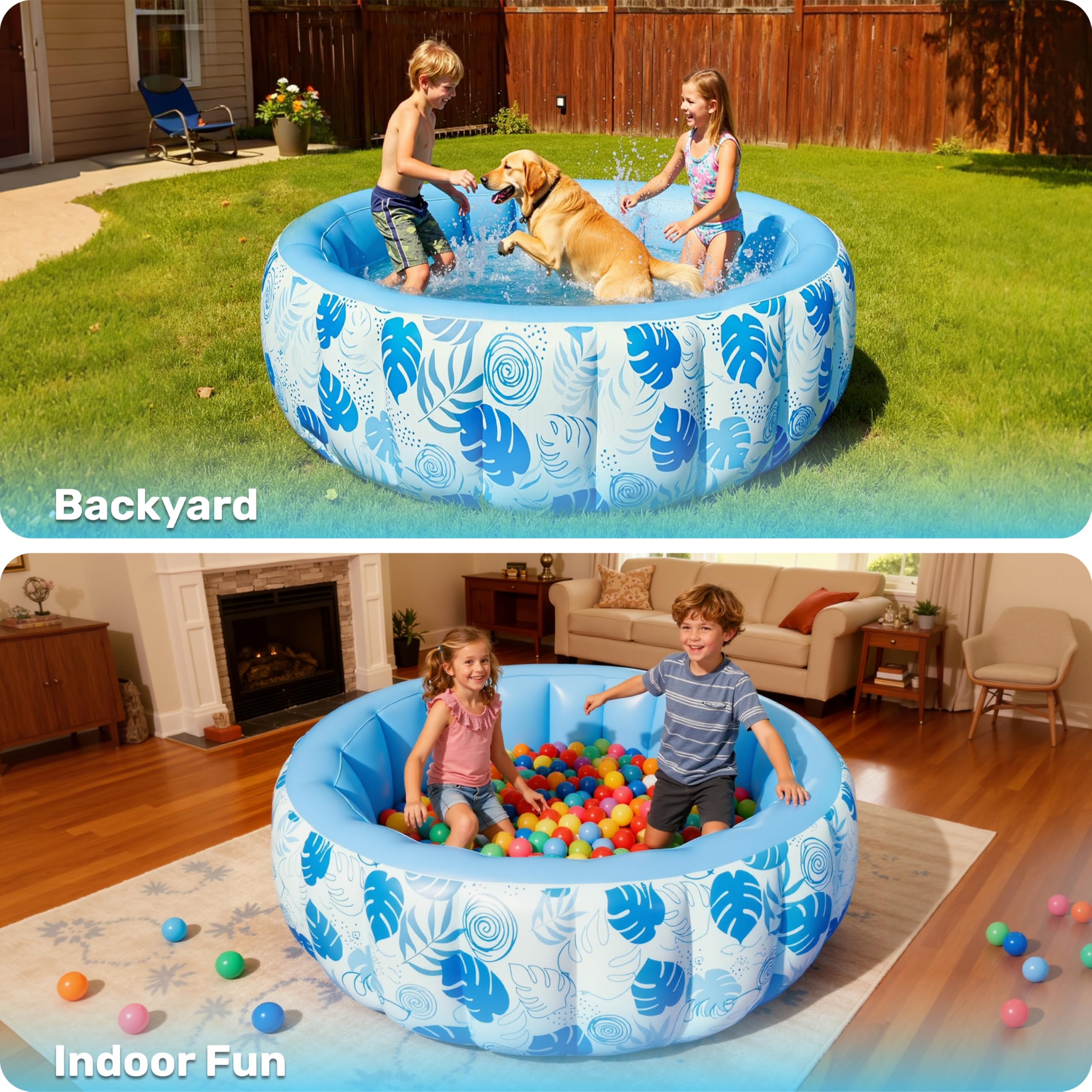 Sloosh backyard party scene with the pool in use