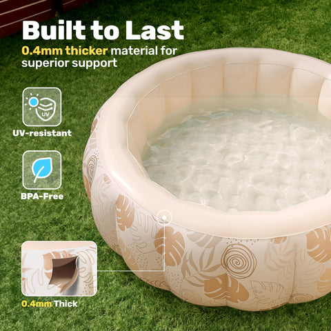 SLOOSH pool features built-in drain plug for easy water release