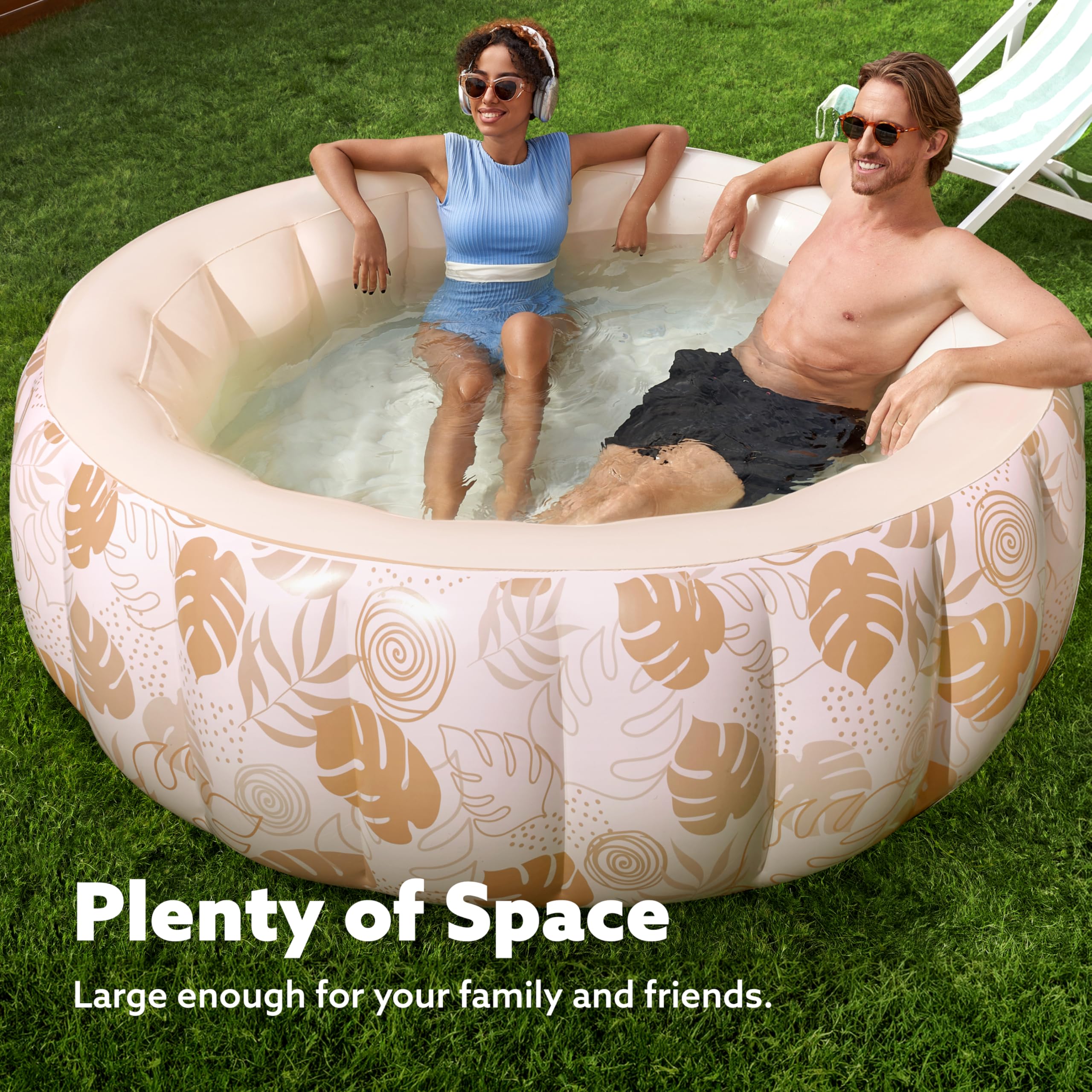 SLOOSH pool designed for family use with ample lounging space