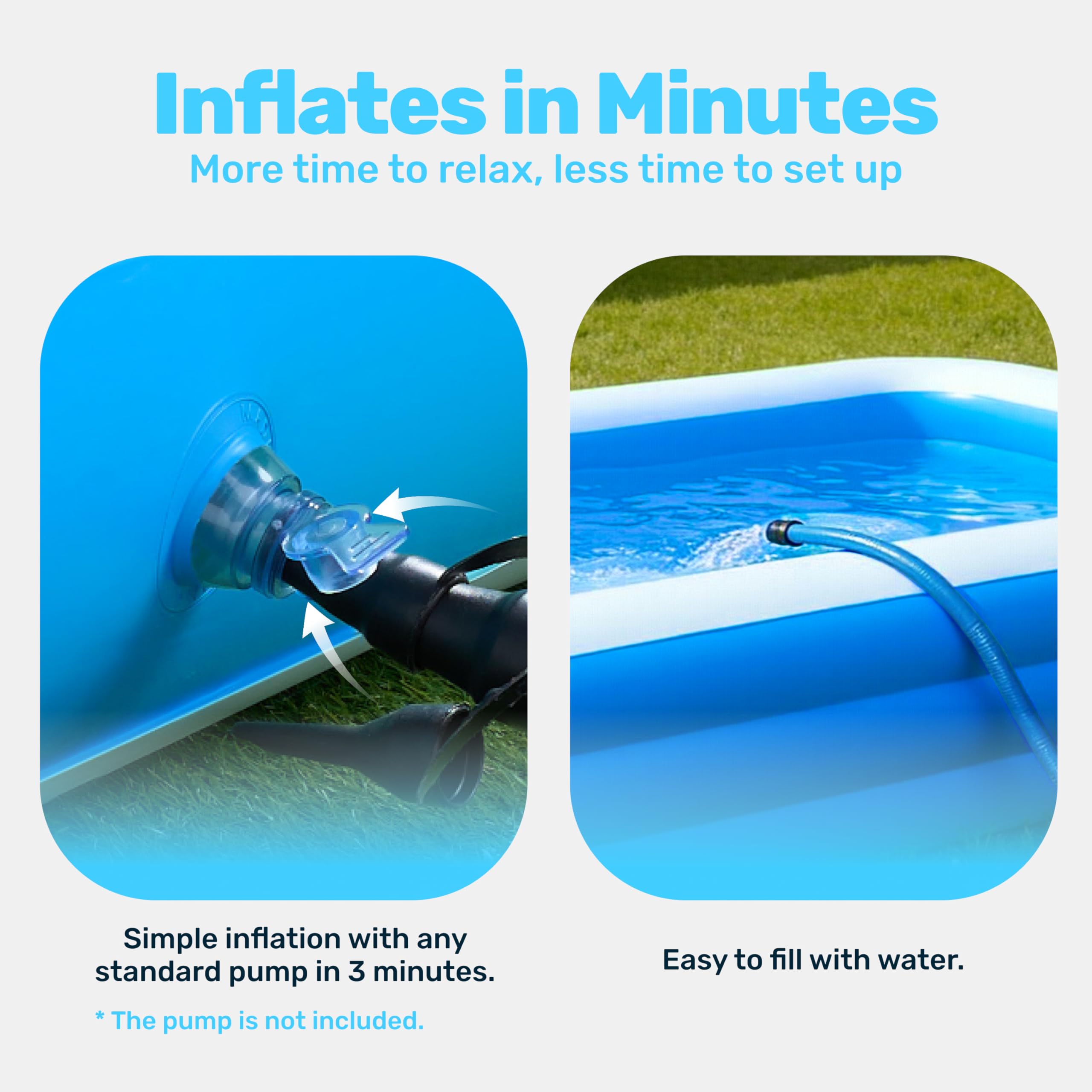 Sloosh inflatable pool shows durable thick material for longevity