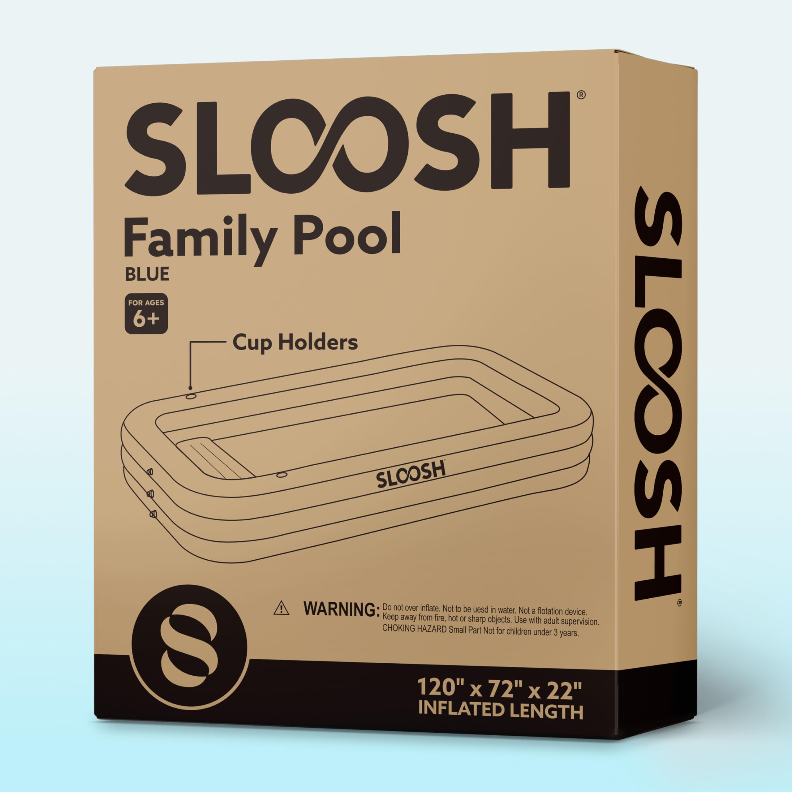 Sloosh pool with smooth edges for safe backyard play