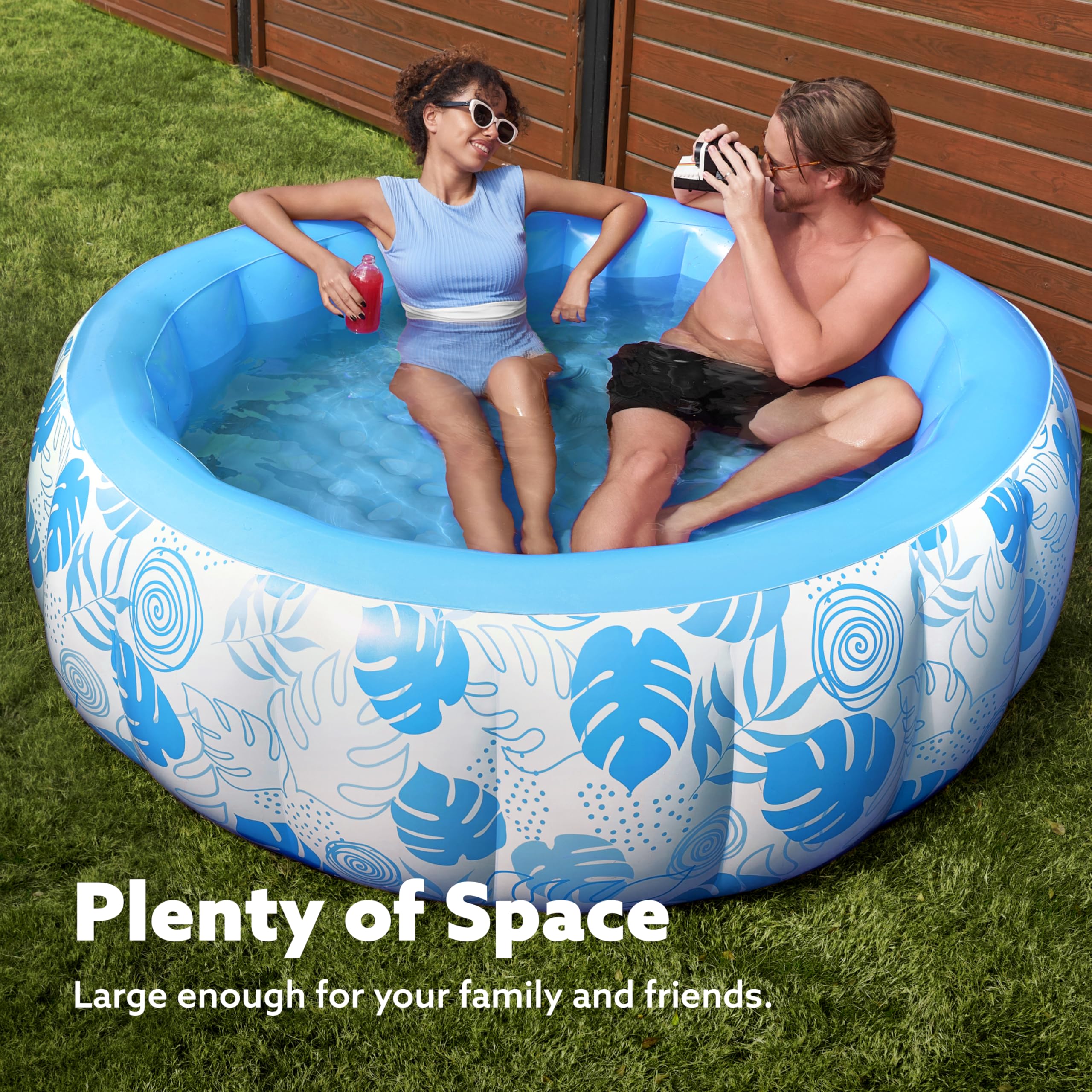 Sloosh spacious pool accommodates 2 to 3 adults for social time