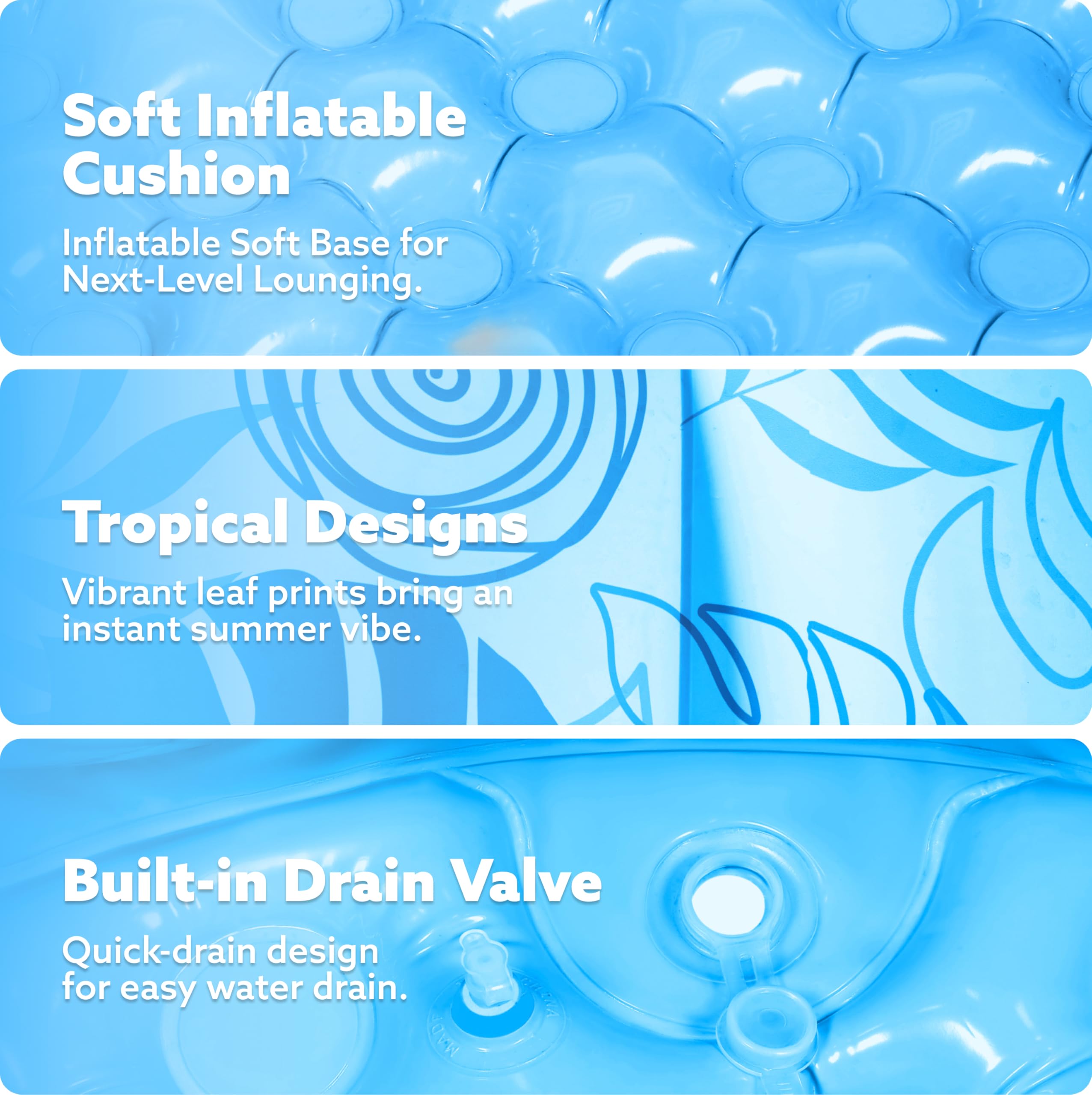 Sloosh tropical blue design enhances outdoor decor