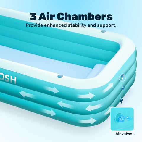 Sloosh cyan pool adds a vibrant centerpiece to outdoor gatherings.