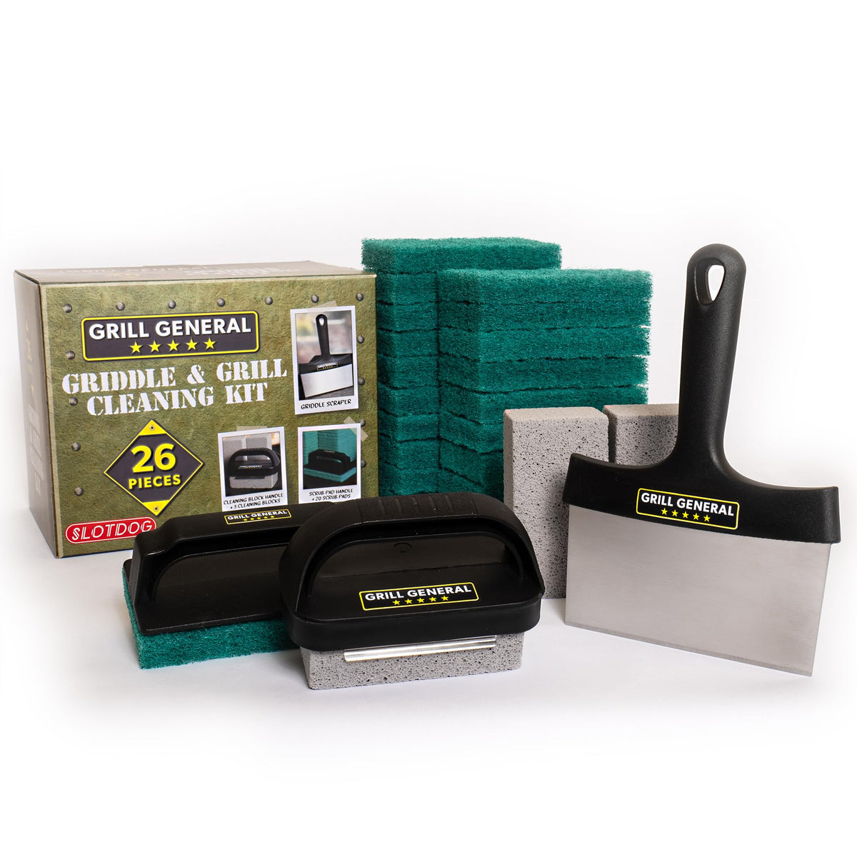 SLOTDOG griddle scraper 6in cleans burnt residue from flat tops
