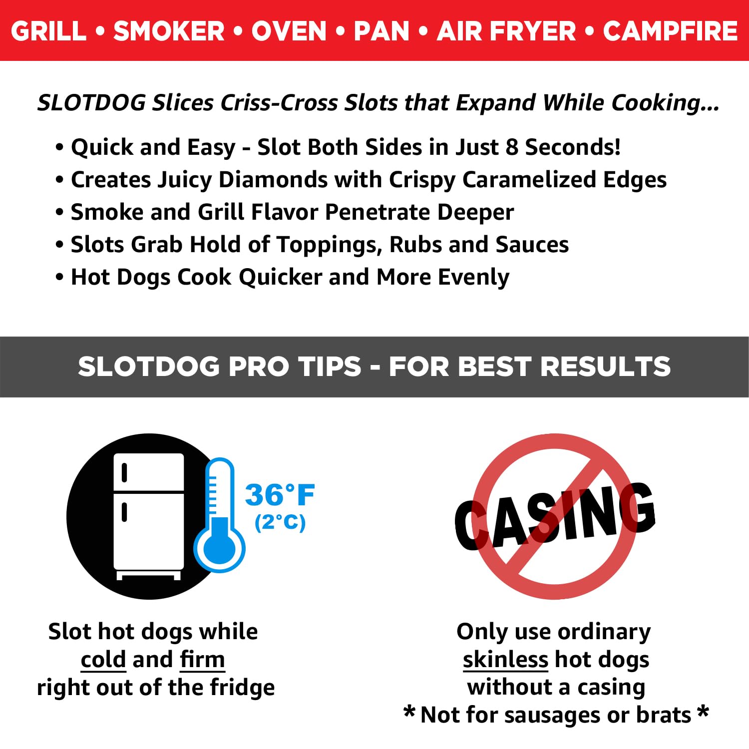 SLOTDOG orange tool at a tailgate for quick, flavorful hot dogs.
